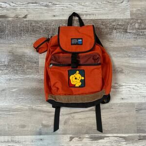 Vintage Disney Winnie the Pooh Backpack Orange Canvas Mini 90s Character Core